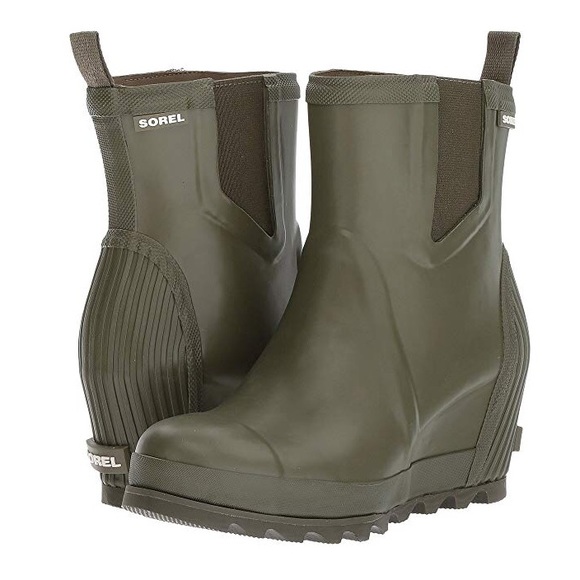 Sorel Shoes - Sorel Green Rain Wedge Chelsea Boot